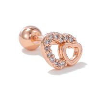 Fashion Twenty One# Copper Diamond-encrusted Geometric Piercing Nails (single)