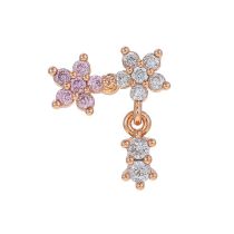 Fashion Twenty Four# Copper Diamond-encrusted Geometric Piercing Nails (single)