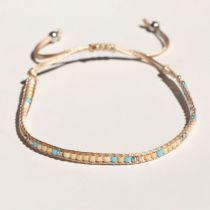 Fashion Khaki Colorful Rice Bead Braided Bracelet
