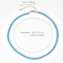 Fashion Round Beads Turquoise Beaded Necklace