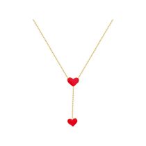 Fashion Red Titanium Steel Love Necklace