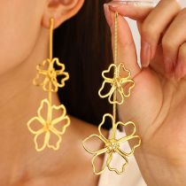 Fashion 41# Alloy Geometric Flower Earrings