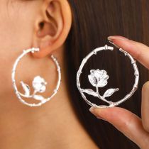 Fashion 51# Alloy Geometric Flower Earrings