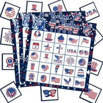 Fashion Bingo Game Board Game Card Set Independence Day Board Game Card Supplies