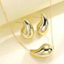 Fashion Gold Metal Drop Necklace And Earrings Set
