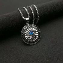 Fashion Silver Alloy Geometric Eyes Plate Necklace