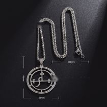 Fashion Solomon Silver Chain Stainless Steel Geometric Round Necklace