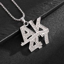 Fashion Silver Alloy Diamond Letter Necklace