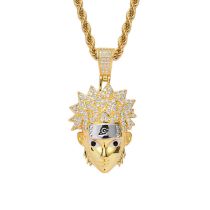 Fashion Gold Alloy Diamond Geometric Portrait Necklace