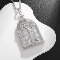 Fashion Jesus Virgin Necklace-silver Alloy Geometric Birdcage Necklace
