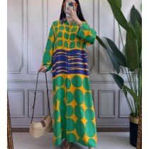 Fashion Color Polyester Printed Long Skirt