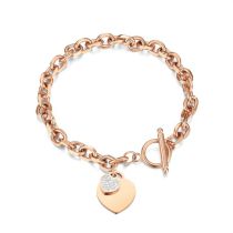 Fashion Rose Gold Bracelet Stainless Steel Diamond Love Bracelet
