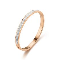 Fashion Rose Gold Mud Diamond Stainless Steel Diamond Round Ring
