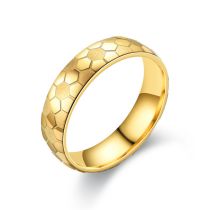 Fashion 6mm Gold Stainless Steel Football Round Ring