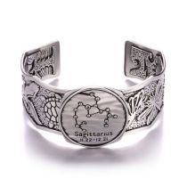 Fashion Sagittarius Twelve Zodiac Signs Men's Open Bracelet