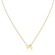 Fashion Golden Z Titanium Steel Love Heart 26 Letter Necklace