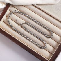 Fashion Gray 6mm Pearl Bead Necklace