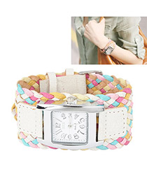 Padded White Candy Color Weave Rope