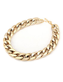 Wishbone Gold Color Simple Thick Chain