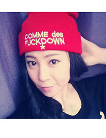 Electronic Red Embroidery Comme Des Fuckdown Design Knitting Wool Fashion Hats