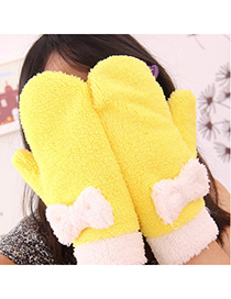 Double Yellow Warmth Bowknot Design