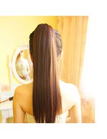 Creative Light Brown Long Straight Bind Ponytail High-Temp Fiber Wigs