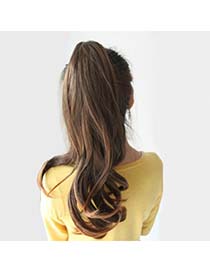 Expression Light Brown Slightly Curled Ponytail