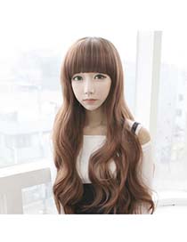 Bendable Dark Brown Five Clips Curly Style High-Temp Fiber Wigs