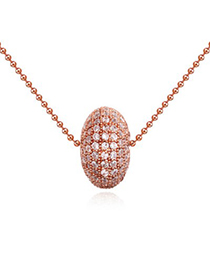 Ethnic white & rose gold diamond decorated round shape design zircon Crystal Necklaces