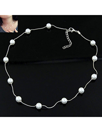 Fashion White Pearl Decorated Simple Design