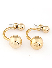Aamazing Gold Color Round Shape Simple Design Alloy Stud Earrings