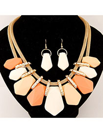 Trendy Beige Candy Color Geometrical Shape Decorated Design