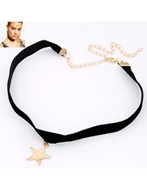 Mens Gold Color Star Pendant Decorated Simple Design