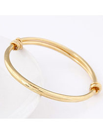 Kinetic Gold Color Pure Color Simple Design Alloy Fashion Bangles