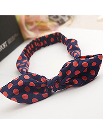 pretty Navy Blue & Red Dot Pattern Decorated Bowkot Design Fabric Hair band hair hoop