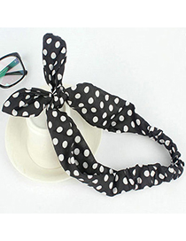 hot Black Dot Pattern Decorated Bowkot Design Fabric Hair band hair hoop