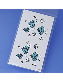 Cute Blue Diamond Pattern Simple Design Tape Tattoos body Art