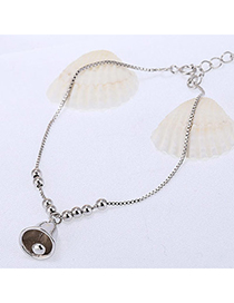 High-quality Silver Color Beads Decorated Bell Shape Pendant Design Cuprum Korean Fashion Bracelet