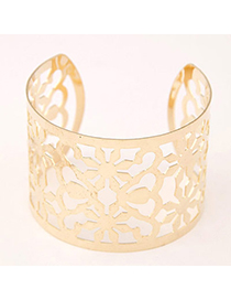 Trendy Gold Color Flower Shape Decorated Hollow Out Design