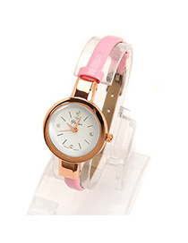 Sapphire pink diamond decorated simple design electronic Ladies Watches