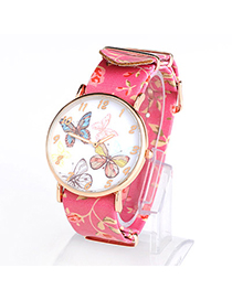 Brilliant Plum Red Butterfly Pattern Simple Design