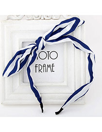 Elegant Navy Blue Stripe Pattern Simple Design Fabric Hair band hair hoop