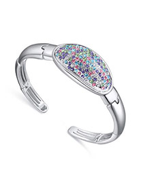 Luxurious Multicolor Diamond Decorated Simple Design Crystal+alloy Crystal Bracelets