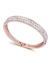 Luxurious White Diamond Decorated Simple Design Crystal+ alloy Crystal Bracelets