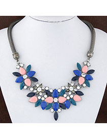 Sweet Multicolor Gemstone Decorated Flower Shape Design