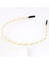 Elegant Gold Color Pearl Decorated Weave Design