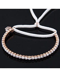 Exquisite White Square Diamond Decorated Bowknot Shape Design  Alloy Fashion Bangles