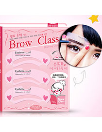 Fashion Pink Heart Pattern Decorated Arc Shape Design Eyebrow Card