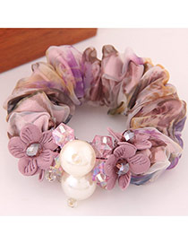 Fashion Purple Flower&pearl Decorated Simple Design  Lace Hair band hair hoop