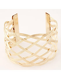 Trending Gold Color Hollow Out Metal Weave Opening Design